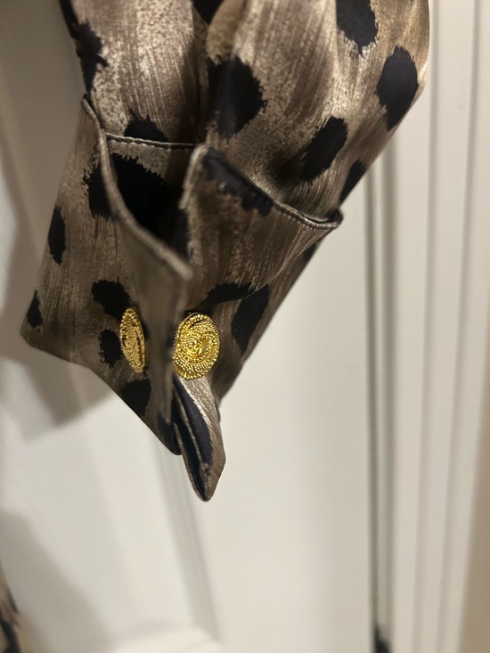 Paolo Santini Women's Animal Print Button-Down Shirt - Brown/Black/Cream - Picture 4 of 9